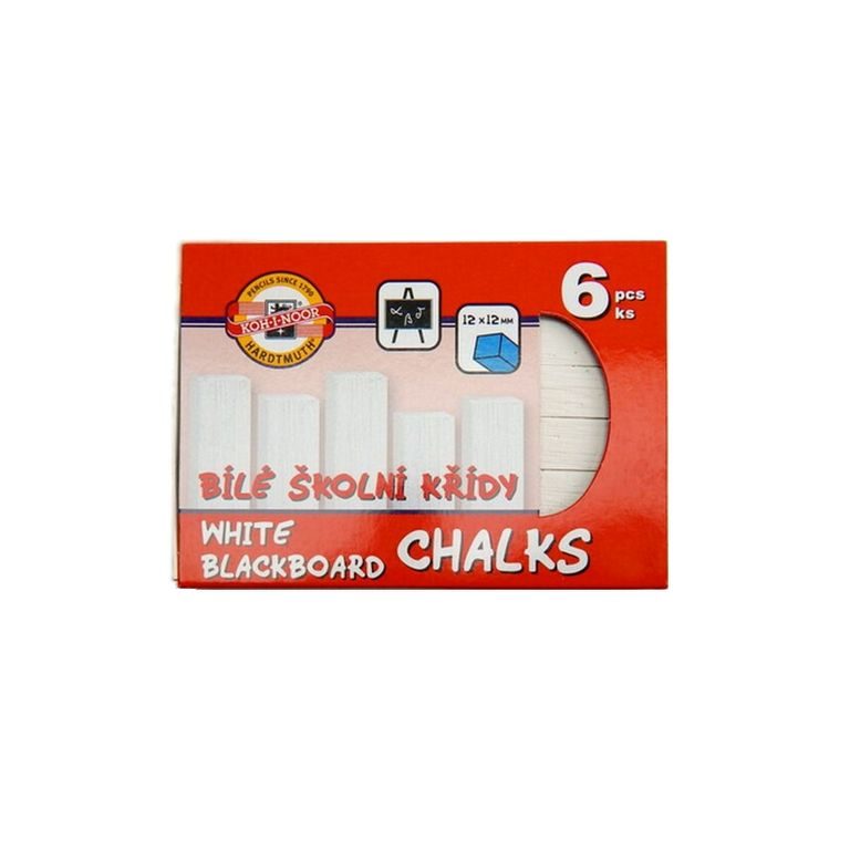 Koh-i-noor school chalks white 6pcs