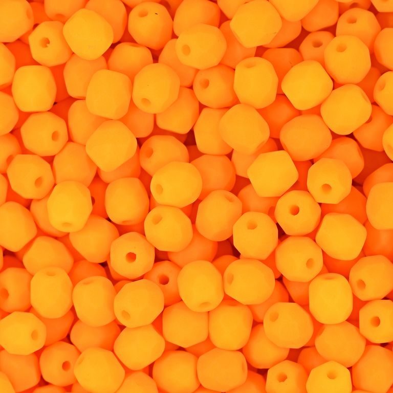 Manumi české broušené korálky 4 mm Neon Yellow