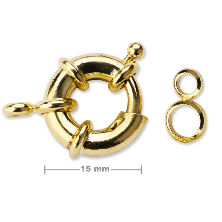 Spring ring clasp 15mm gold