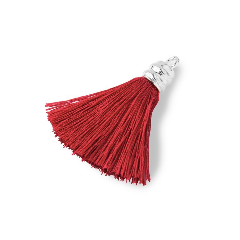 Silver tassel 4cm red No.1183