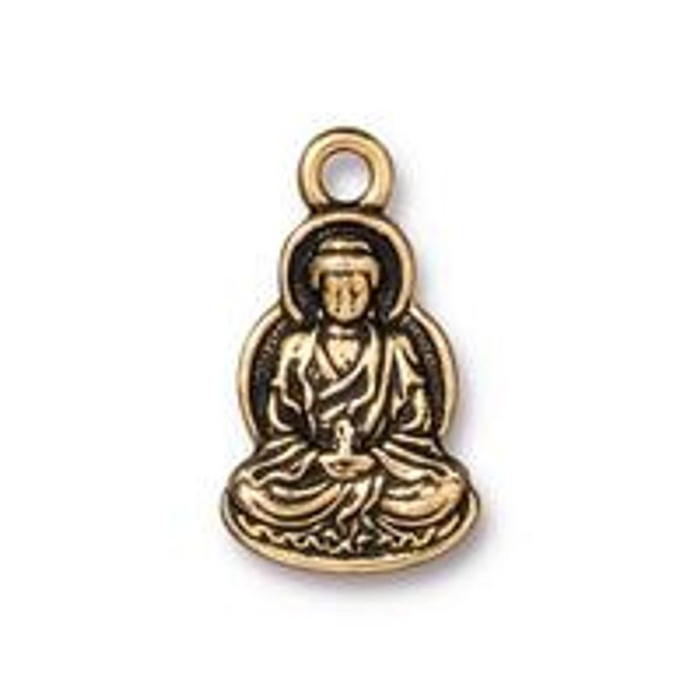 TierraCast pendant Sitting Buddha antique gold