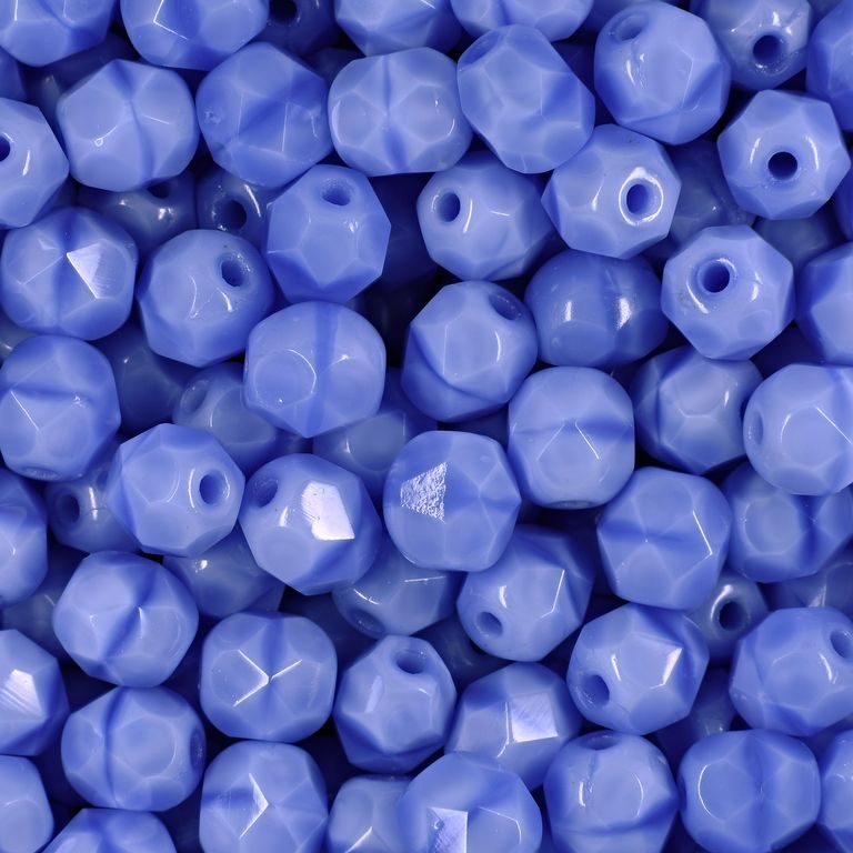 Glass fire polished beads 6mm Opaque Sapphire