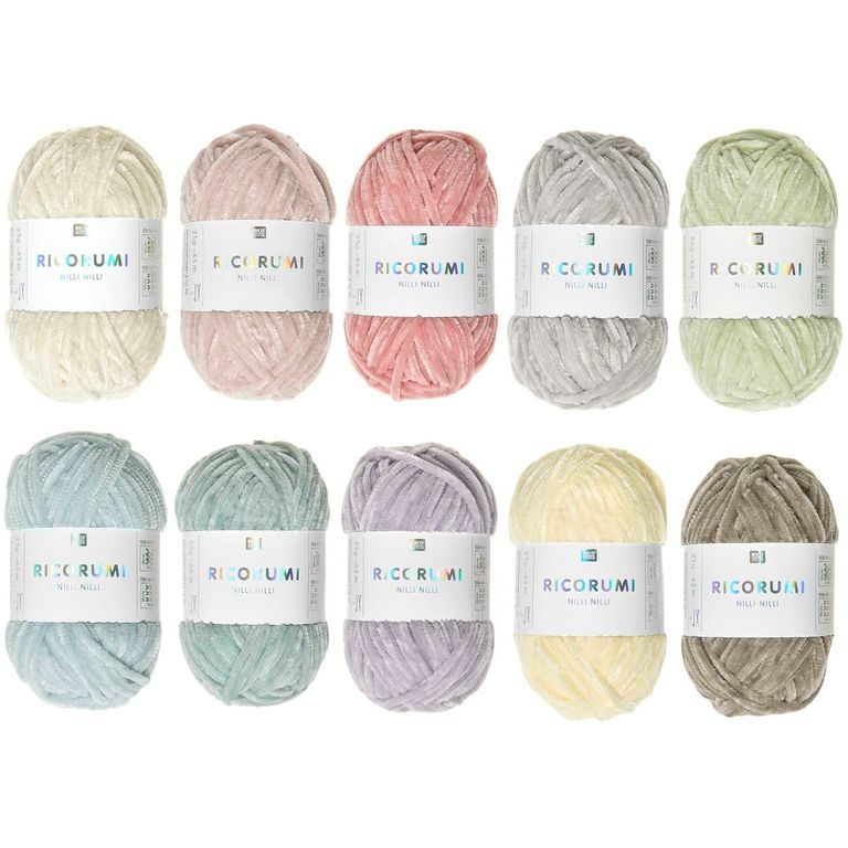 Set of chenille crocheting yarns Ricorumi Nilli Nilli Pastel 10 pcs