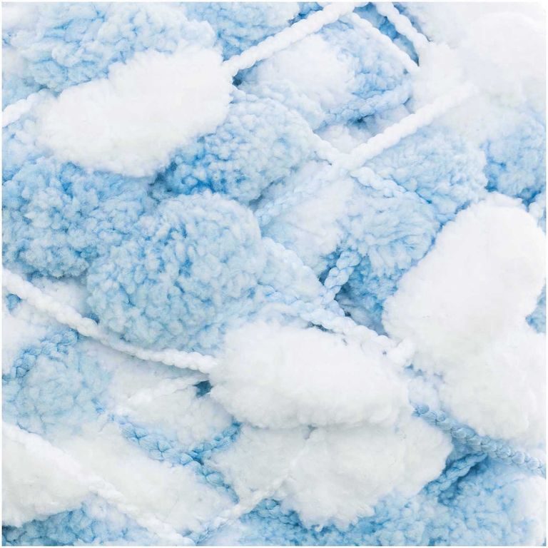 Rico design háčkovacia bambulková priadza POMPON Print svetlo modro-biela