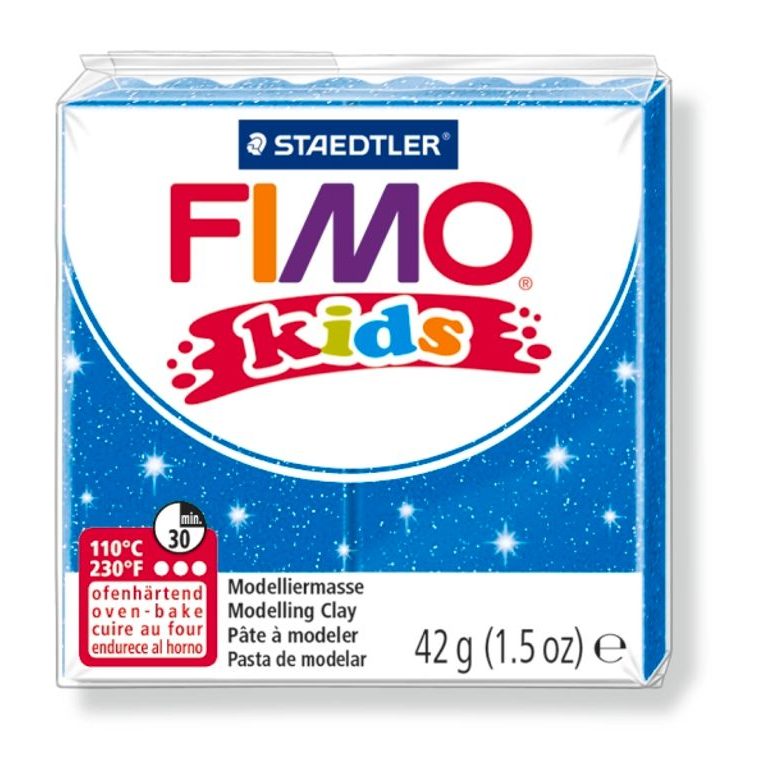 FIMO Kids 42g (8030-312) albastră cu sclipici