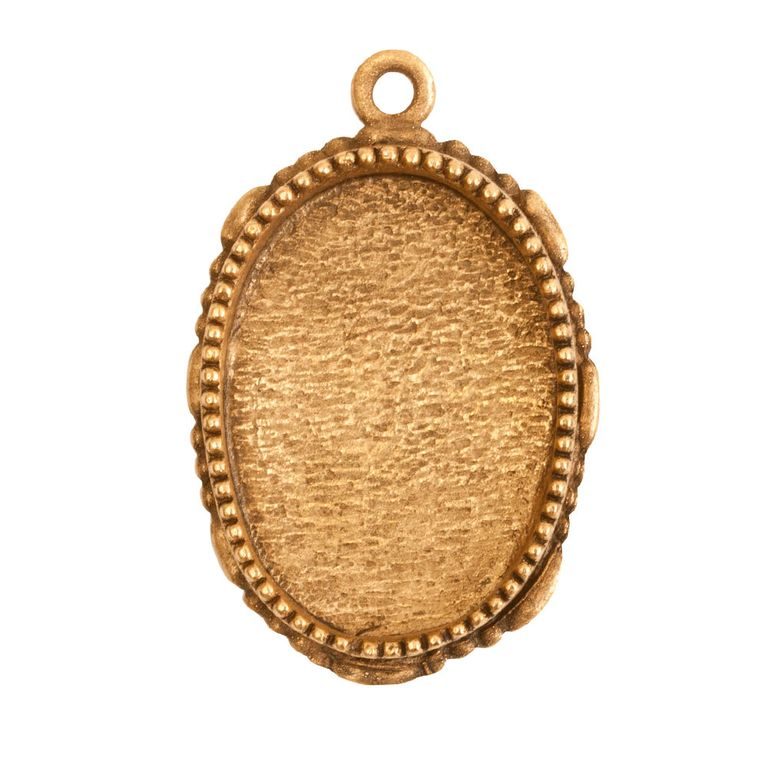 Nunn Design pendant with a setting oval with ornaments 35x22,5mm gold-plated