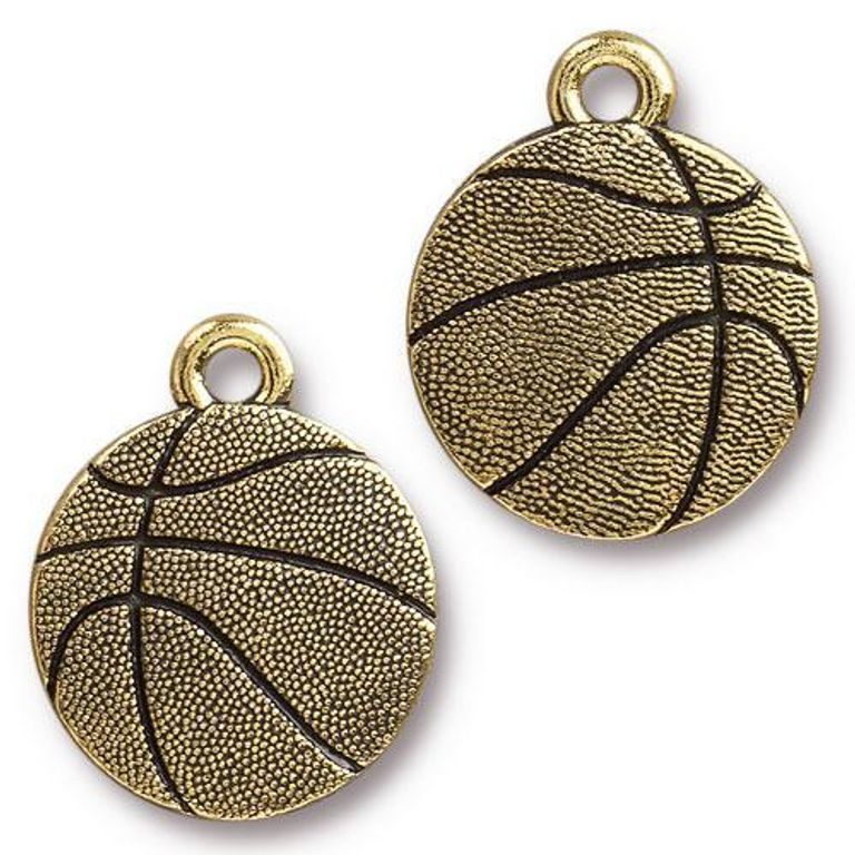 TierraCast pendant Basketball antique gold