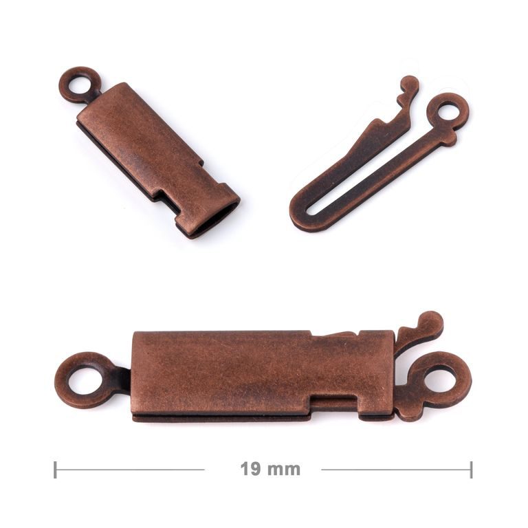 Box clasp 19mm antique copper