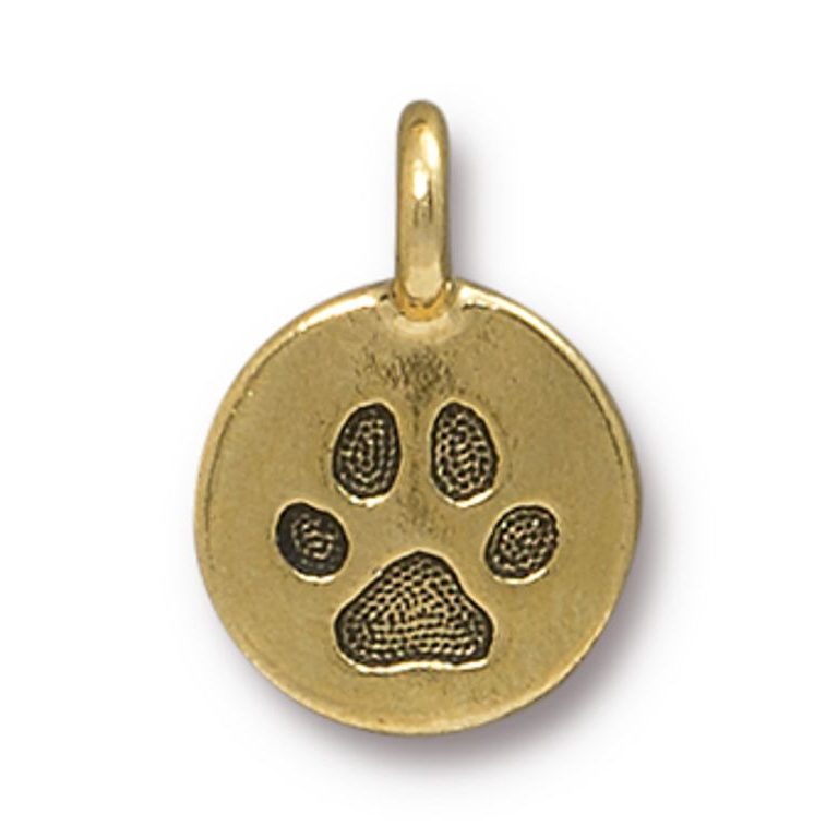 TierraCast pendant Paw antique gold