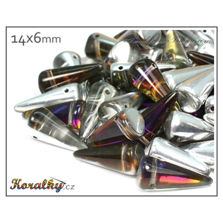 Czech glass spike beads 14x6mm (26901) No.34