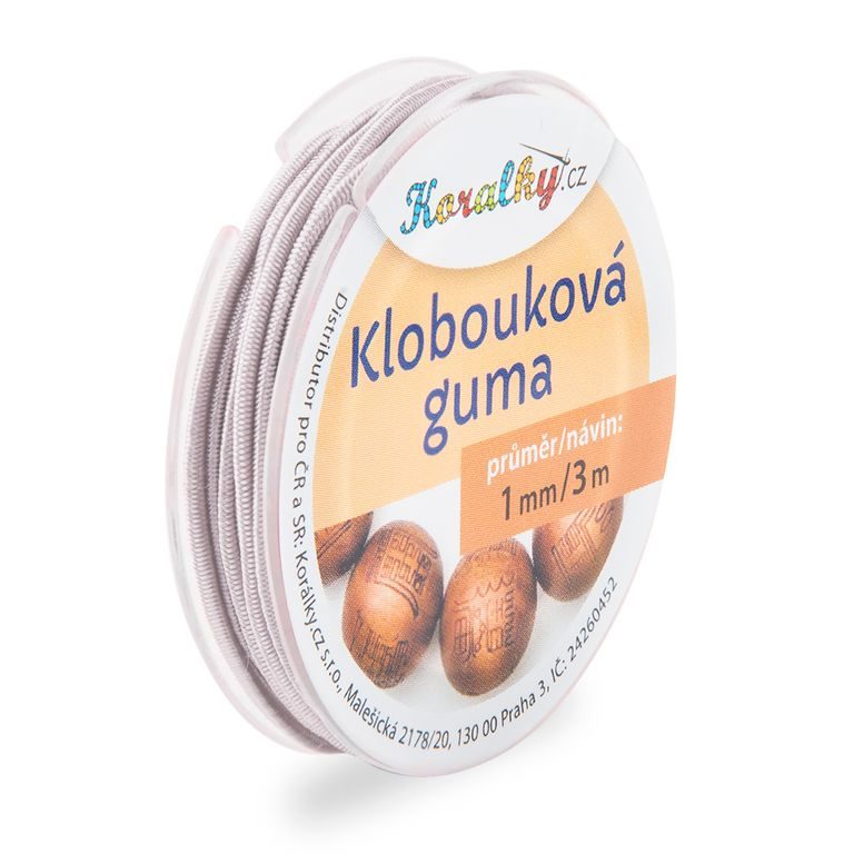 Klobouková guma 1mm/3m šedá č.11