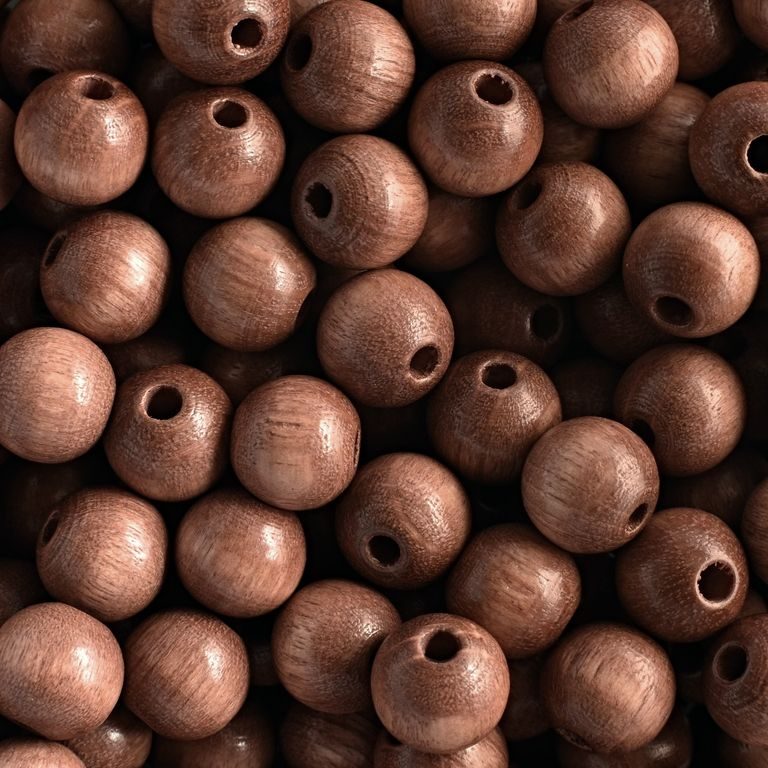 Manumi české dřevěné korálky 8 mm béžové