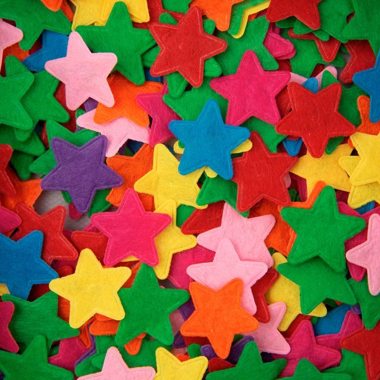 Decorative felt stars 20pcs colourful