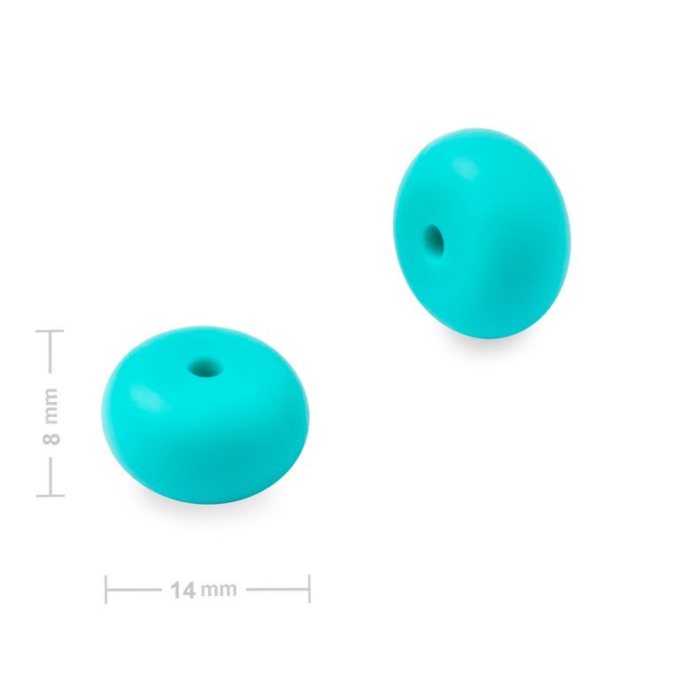 Mărgele din silicon rondele 14x8mm Turquoise