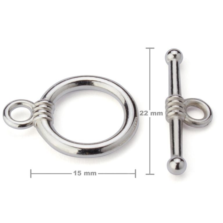 Plastic toggle clas 15mm silver