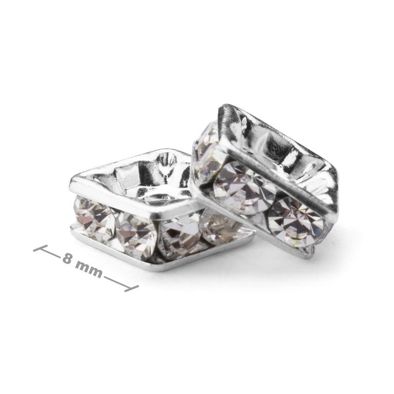 Chaton square 8x8mm Crystal