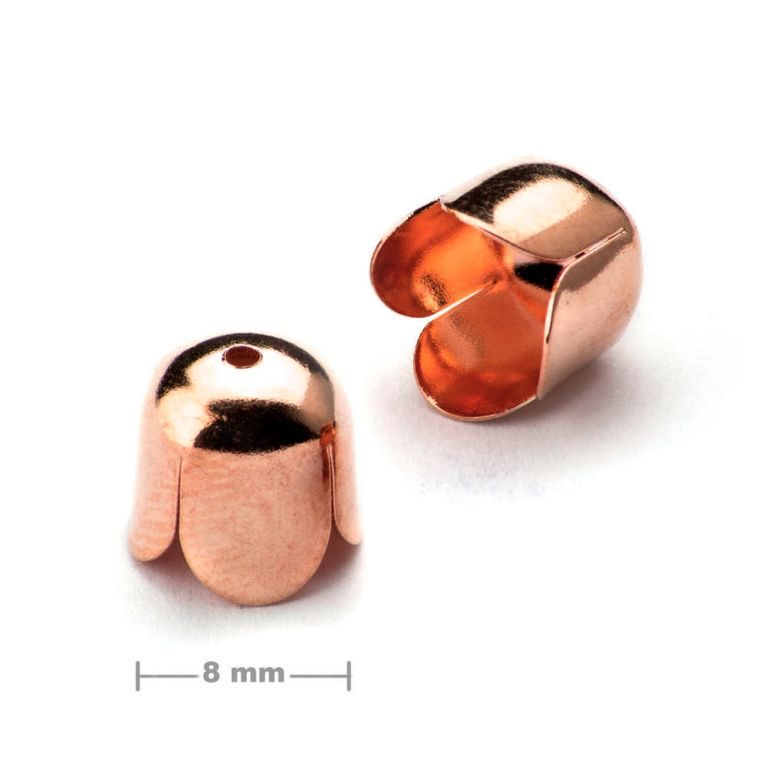 Kaplík tulipán 8mm rose gold