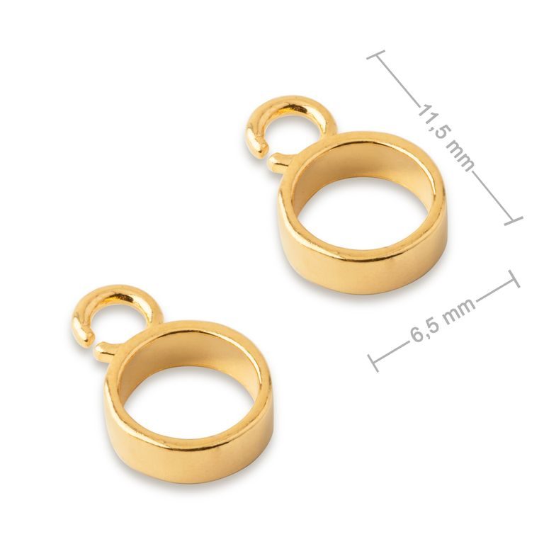 Distanțier rotund din argint 11,5x6,5mm placat cu aur de 24K nr.734