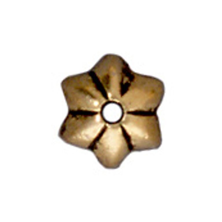 TierraCast bead cap Talavera Star 5mm antique gold