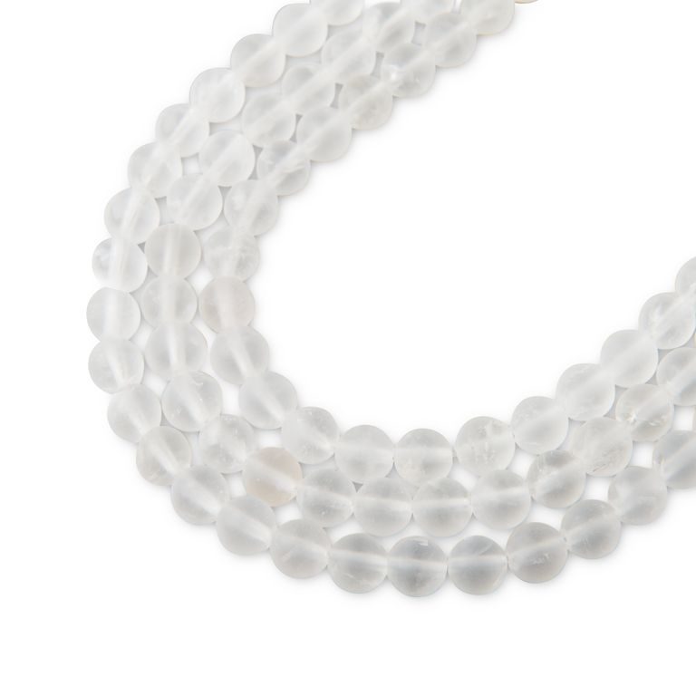 Clear Quartz - Rock Crystal beads matte 4mm