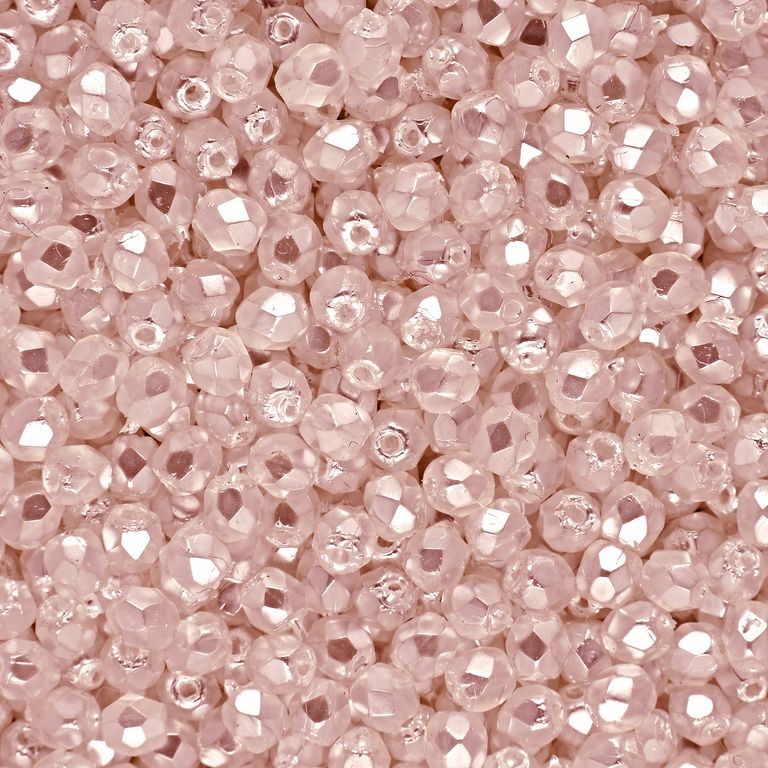 Manumi české broušené korálky 3mm Luster Rosaline
