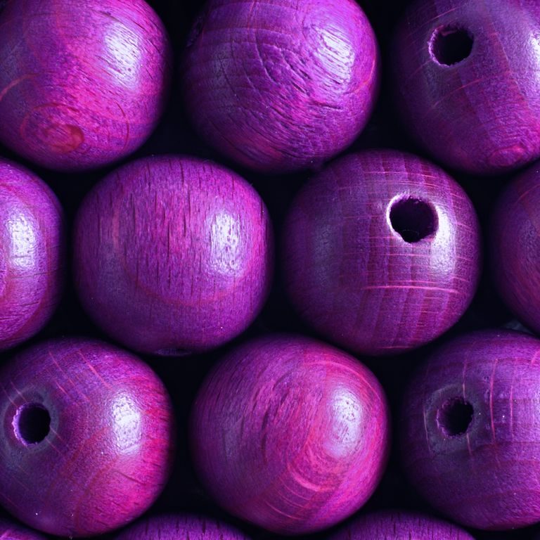 Czech wooden beads round 16mm purple No.217