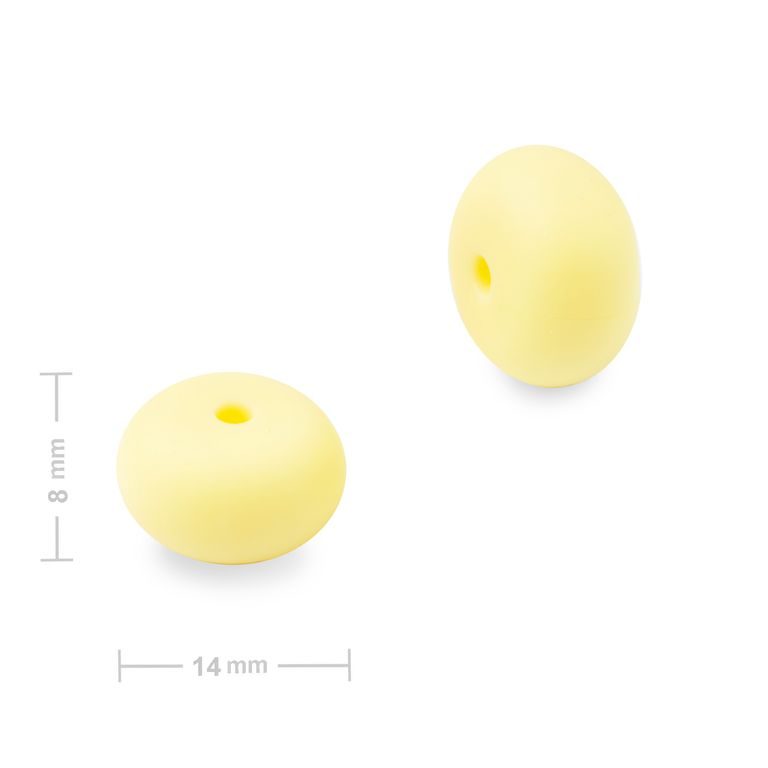 Mărgele din silicon rondele 14x8mm Icecream Yellow