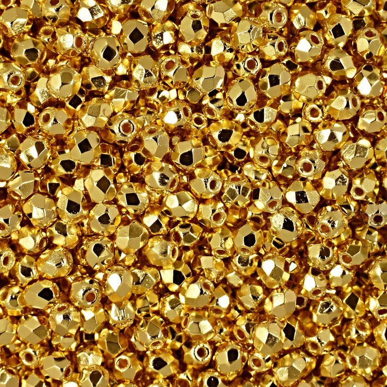 Brúsené koráliky 3mm 24K Gold Plate