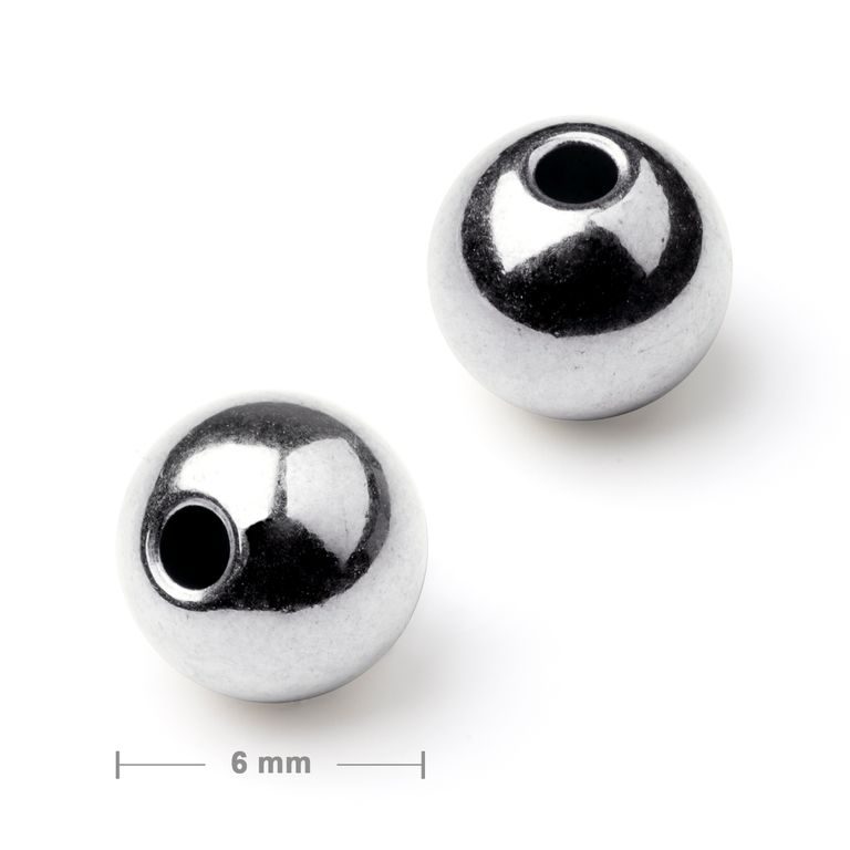 Metal spacer bead 6 mm platinum