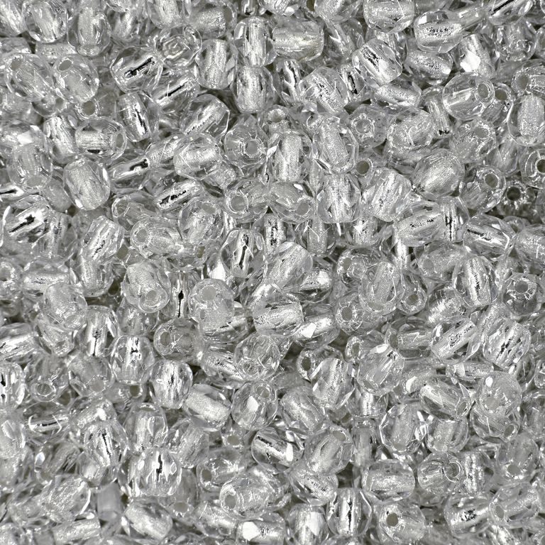 Brúsené koráliky 3mm Crystal Silver Lined