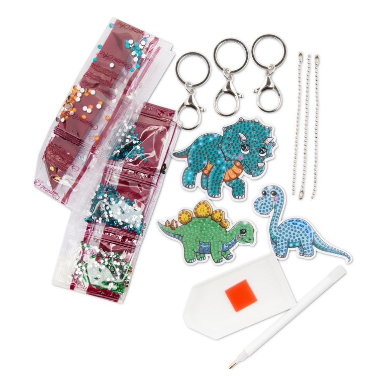 Diamond painting keyring kit dinosaurs