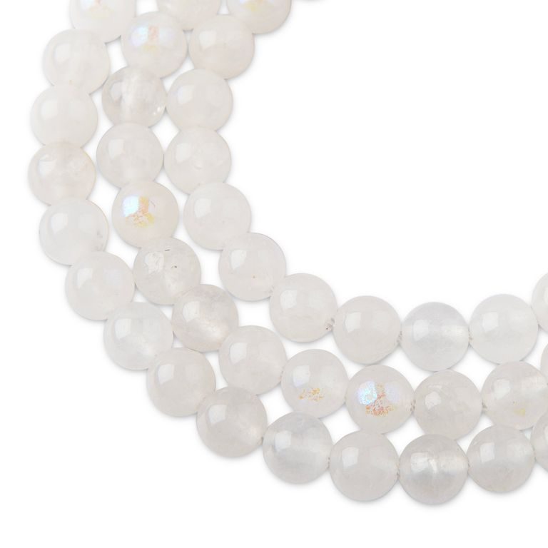 Plated White Jade beads 8mm