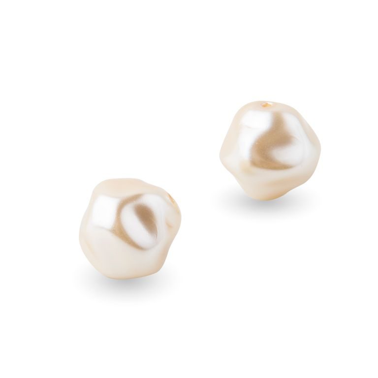 Czech glass shaped pearls 12mm white No.1