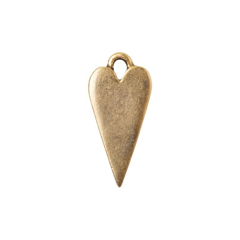 Nunn Design pendant Charm elongated heart 20x9mm gold-plated