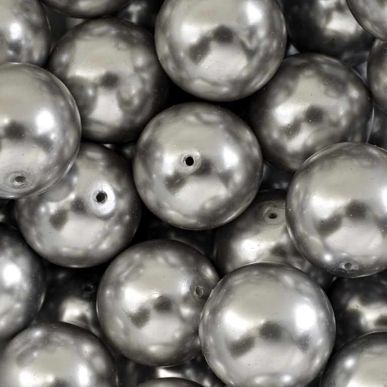 Czech glass pearls 20mm grey