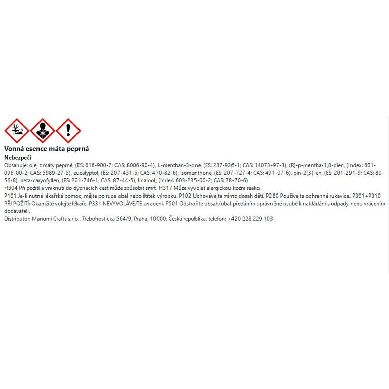Manumi vonná esence máta peprná 10 ml