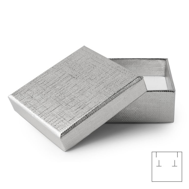 Dárková krabička na šperk stříbrná 65x65x25mm