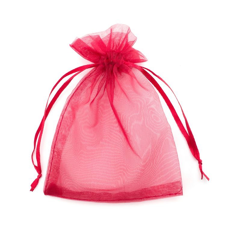 Organza bag 120x80mm red