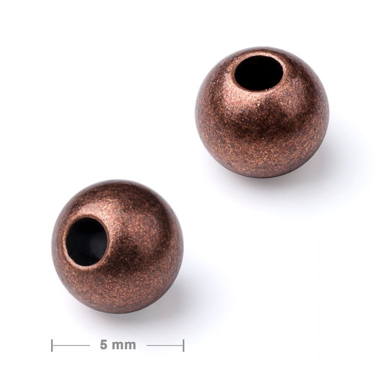 Metal spacer bead 5 mm antique copper