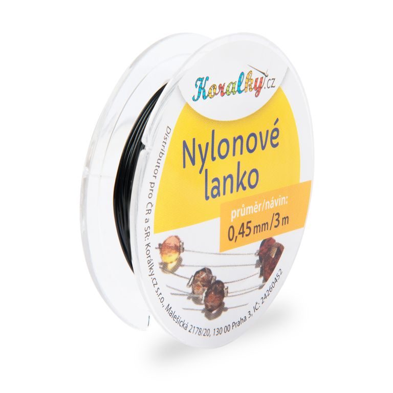 Nylónove lanko 0,45mm/3m černe č.15