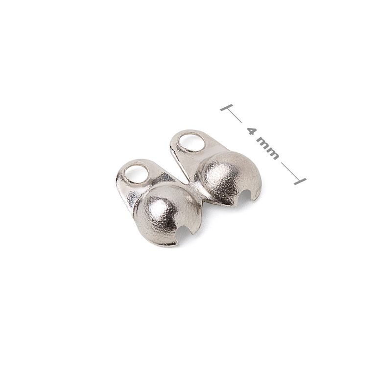 Jewellery bead tip 4mm silver