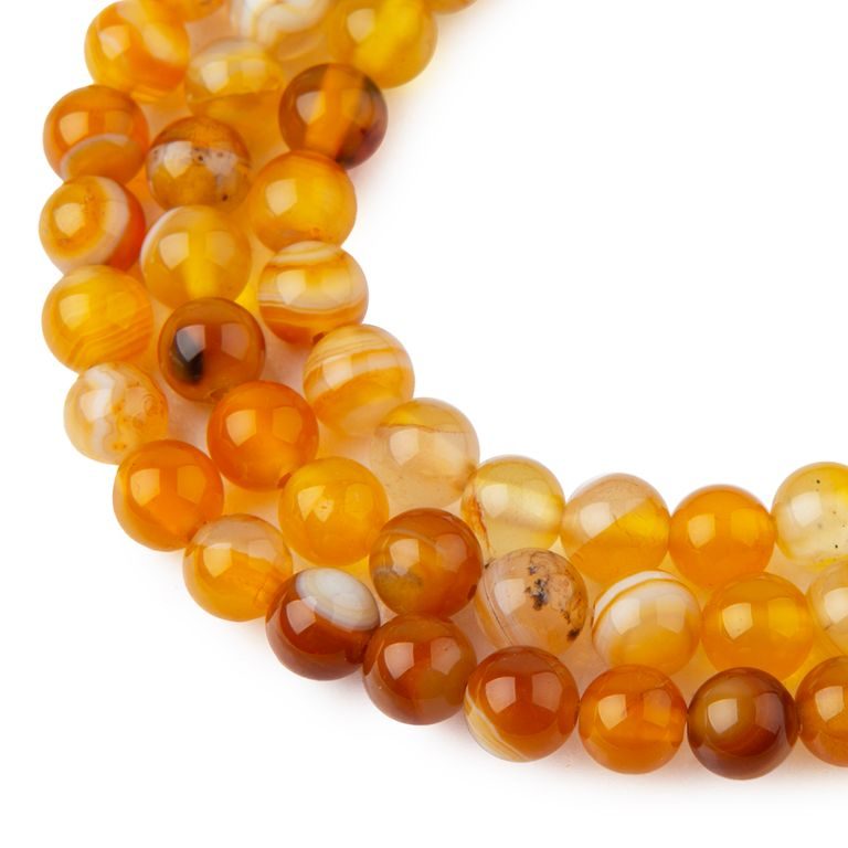 Amber Banded Agate beads 8mm