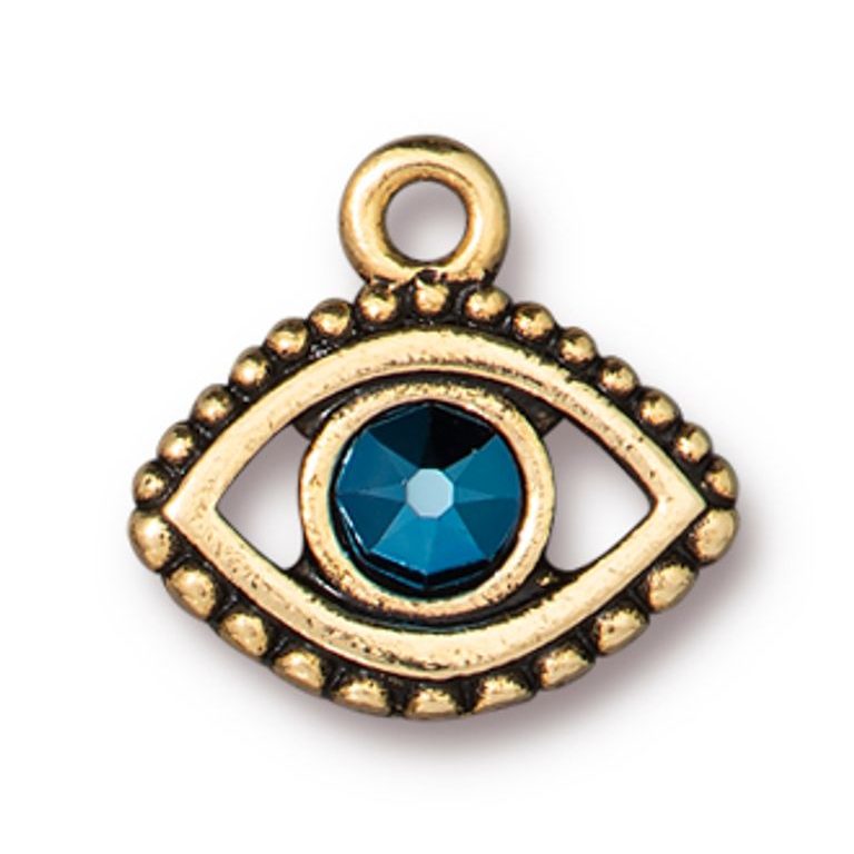 TierraCast pendant Evil Eye s krystalem SWAROVSKI SS20 antique gold