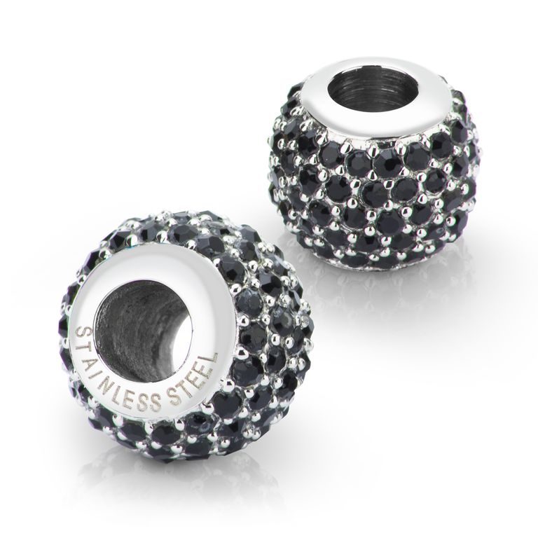 Stainless steel bead with a wide center hole No.35