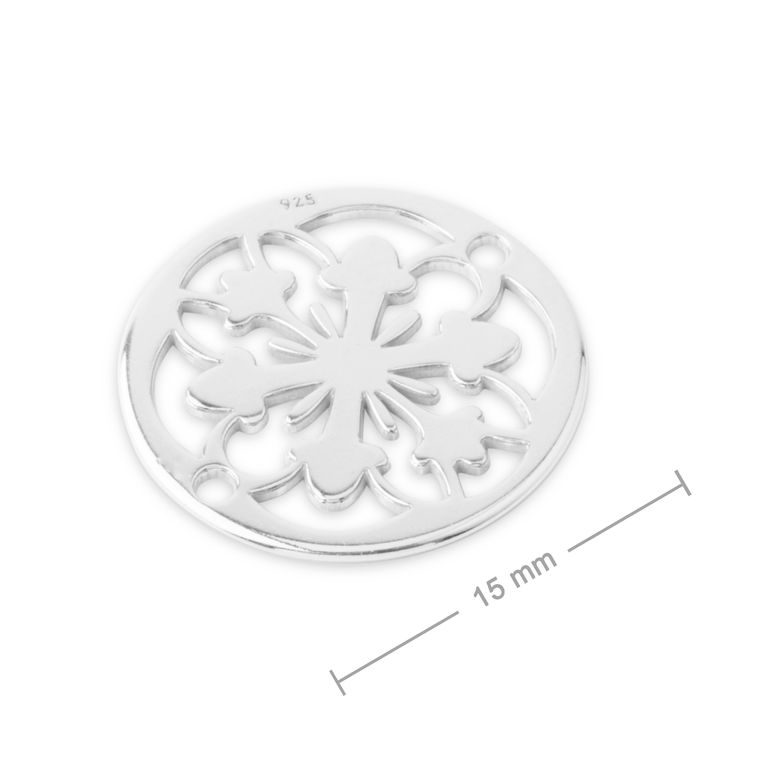 Silver connector rosette 15mm No.797