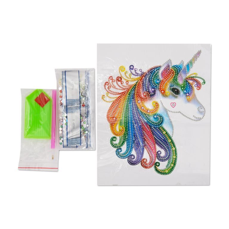 Diamond painting sticker magical unicorn 21x26cm