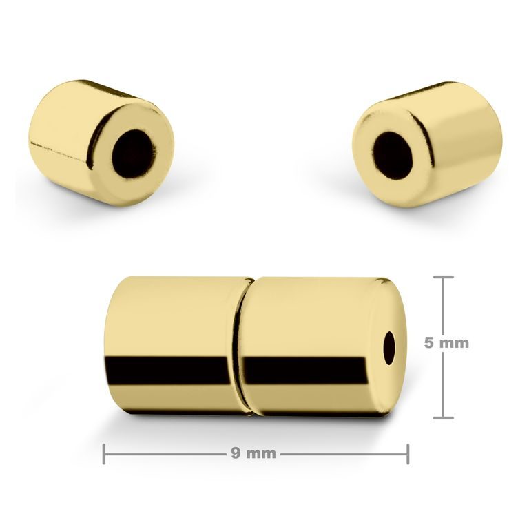 Magnetic cylinder clasp 9x5mm gold