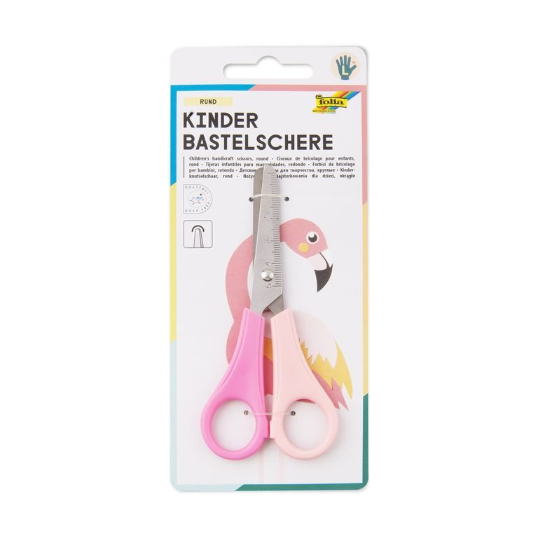 Children's left-handed scissors rounded 13.5cm mix of colours