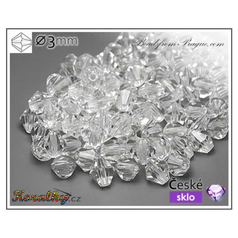 Czech crystal bicone beads 3mm No.1