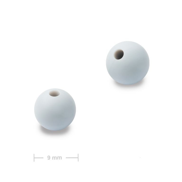 Silicone round beads 9mm Cloud Grey